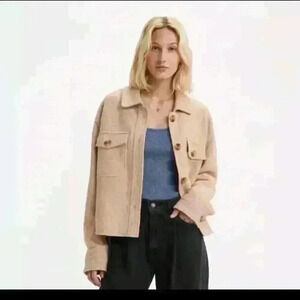 Levis Womens Cropped Wool Blend Shacket In Oat L